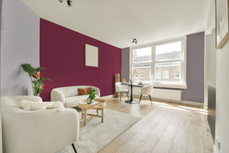 woonkamer met neutrale kleuren en Ppg1050-7