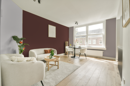 woonkamer met neutrale kleuren en Ppg1060-7