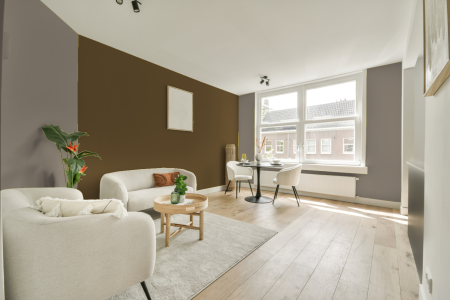 woonkamer met neutrale kleuren en Ppg1103-7