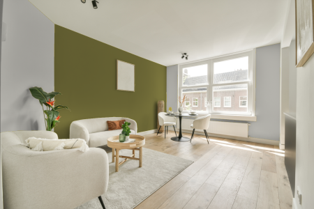 woonkamer met neutrale kleuren en Ppg1117-7