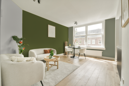 woonkamer met neutrale kleuren en Ppg1121-7