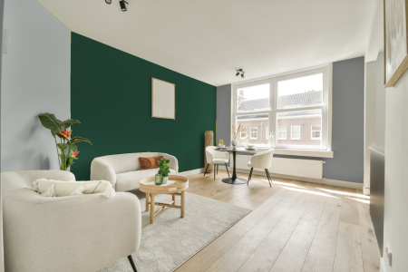 woonkamer met neutrale kleuren en Ppg1139-7