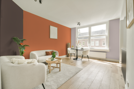 woonkamer met neutrale kleuren en Ppg1195-6