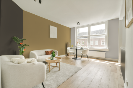 woonkamer met neutrale kleuren en F6.30.60