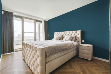 slaapkamer in kleur Lush aqua