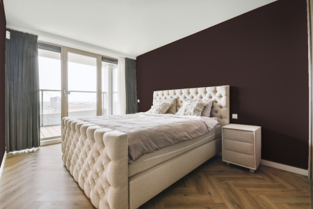slaapkamer in kleur Lush lilac