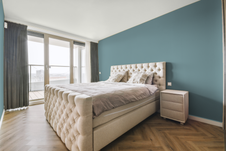 slaapkamer in kleur Suave aqua