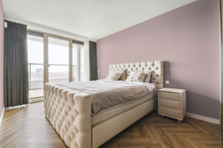 slaapkamer in kleur Subtle lilac