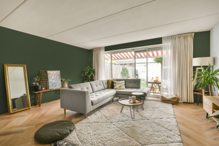 moderne living in de kleur Full jade