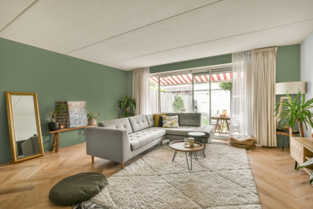 moderne living in de kleur Real jade