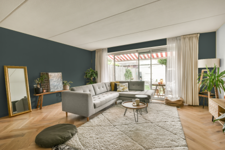 moderne living in de kleur Ral 180 40 05