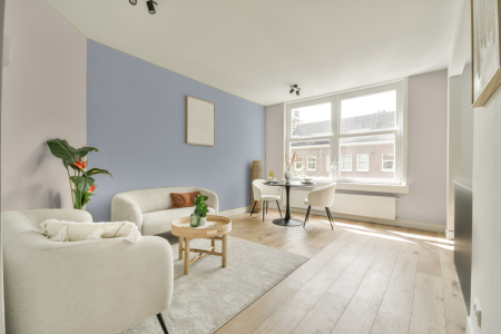 apartement met de kleur 2060 op de muren