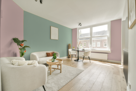 apartement met de kleur 3020 op de muren