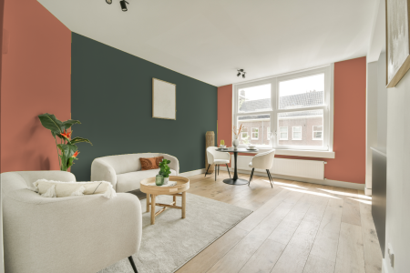 apartement met de kleur 4060 op de muren