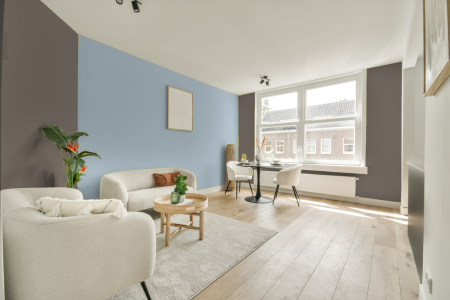 apartement met de kleur 5015 op de muren