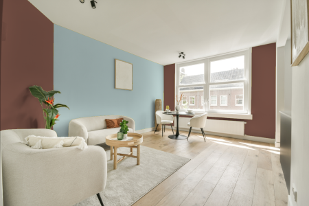 apartement met de kleur 5045 op de muren