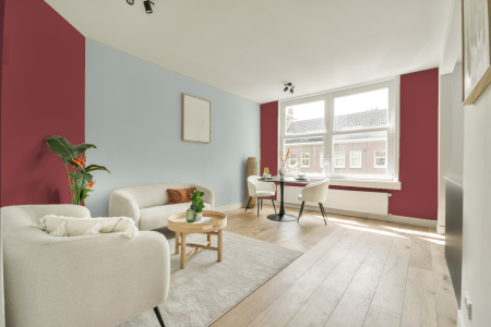 apartement met de kleur 6020 op de muren