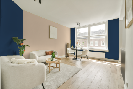 apartement met de kleur 6095 op de muren