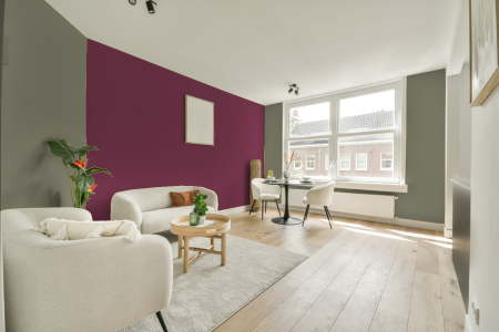 apartement met de kleur 7535 op de muren