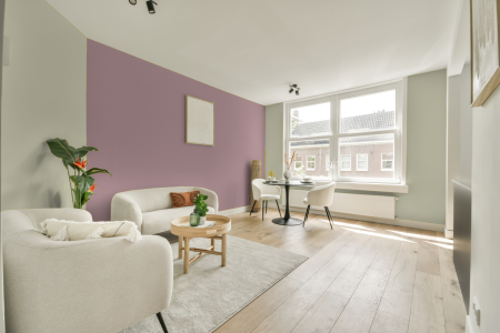 apartement met de kleur Gentle pistache op de muren