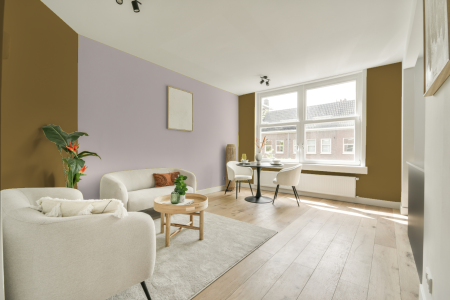 apartement met de kleur Lush olive op de muren