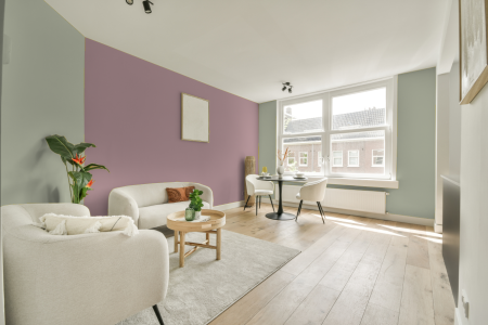 apartement met de kleur Subtle jade op de muren