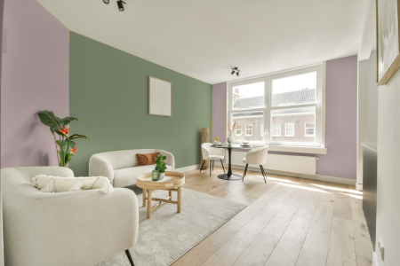 apartement met de kleur Subtle lilac op de muren
