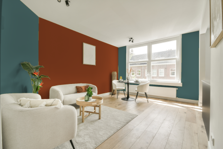 apartement met de kleur S 5020-b50g op de muren