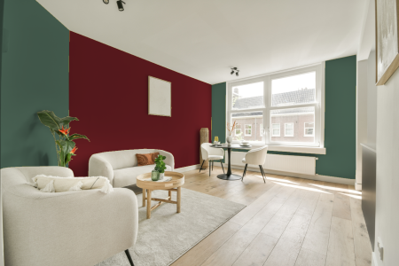 apartement met de kleur S 5020-g op de muren