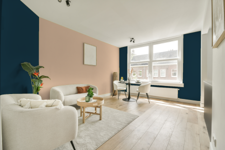 apartement met de kleur S 7020-b op de muren