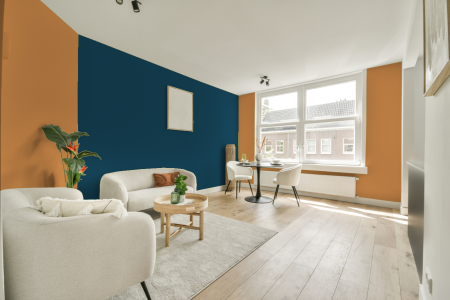 apartement met de kleur Ral 1034 op de muren