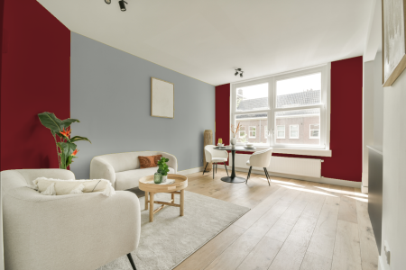 apartement met de kleur Ral 3003 op de muren