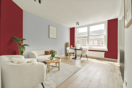 apartement met de kleur Ral 3031 op de muren