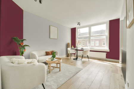 apartement met de kleur Ral 4002 op de muren