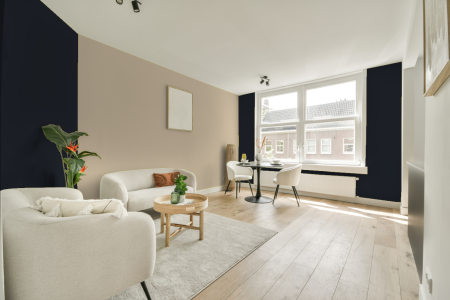 apartement met de kleur Ral 5004 op de muren