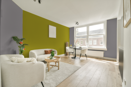 apartement met de kleur Ppg1003-4 op de muren