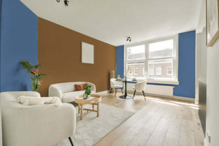 apartement met de kleur Ppg1166-5 op de muren