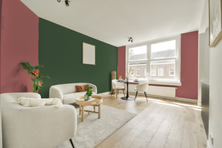 apartement met de kleur Ppg18-29 op de muren