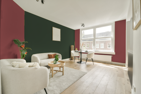 apartement met de kleur Ppg18-32 op de muren