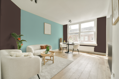 apartement met de kleur C8.10.30 op de muren