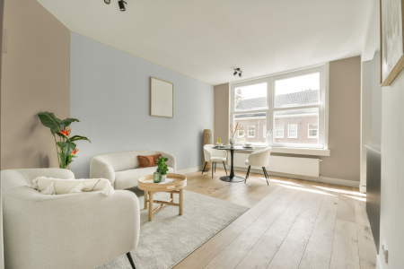 apartement met de kleur Rijks zacht terra op de muren