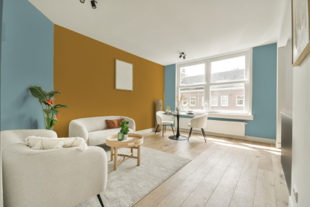 apartement met de kleur Sikkens hemels blauw op de muren