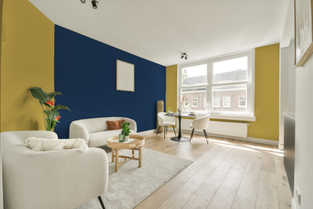 apartement met de kleur Sikkens het gele huis op de muren