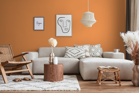 woonkamer met strak design in kleur E0.44.64