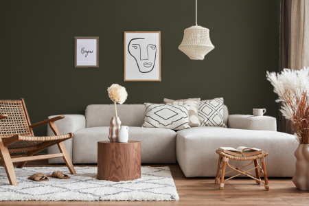 woonkamer met strak design in kleur G9.20.19