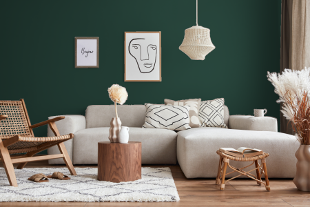 woonkamer met strak design in kleur M4.28.19