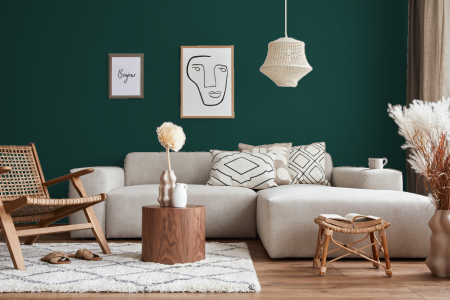 woonkamer met strak design in kleur N1.29.19