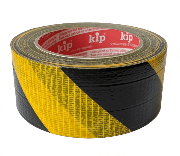 kip 3824 textiel markeringstape zwart/geel 48mm x 33m