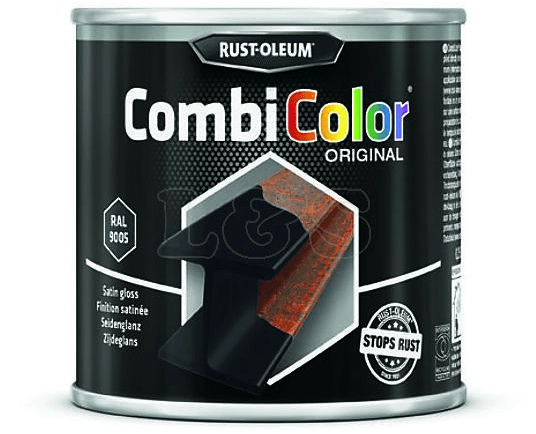rust-oleum combicolor zijdeglans ral 9005 zwart 0.25 ltr