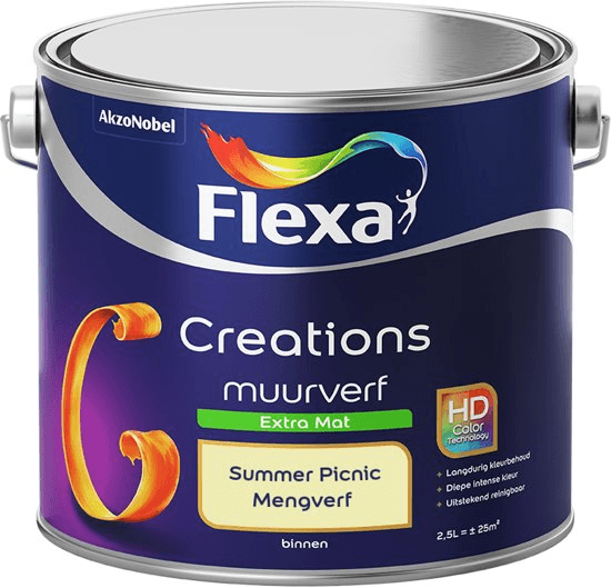 Flexa Creations Muurverf - Extra Mat - Kleur van het jaar 2022 - Bright Skies - 1 liter